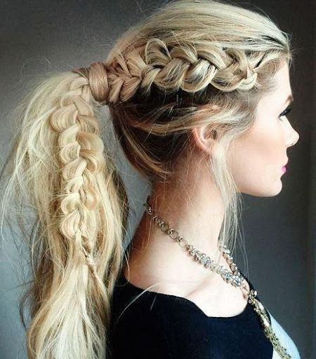 dutch braid with ponytail