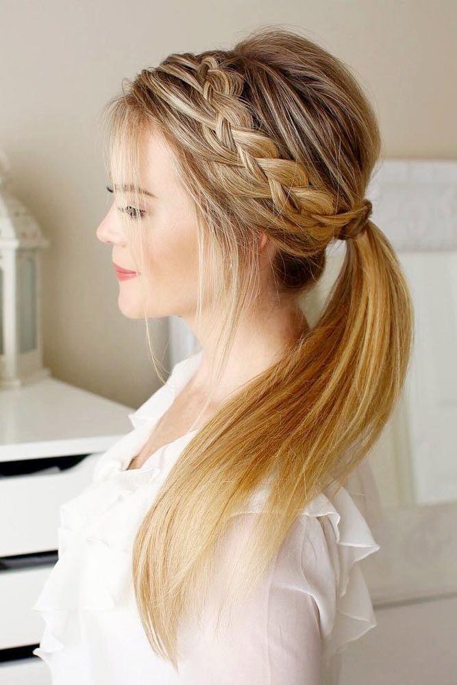 side braid with ponytail