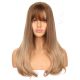 DM2031309-v4 - Long Ombre Brown Blonde Synthetic Hair Wig With Bangs [FINAL SALE]