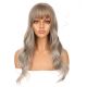 DM2031317-v4 - Long Dark Blonde Highlighted Synthetic Hair Wig With Bangs [FINAL SALE]