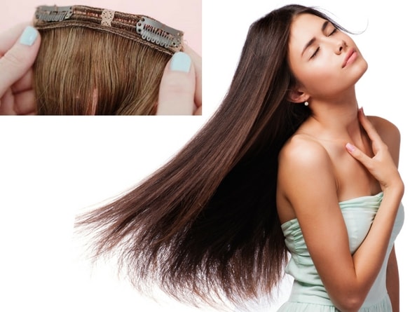 Clip in hair extensions