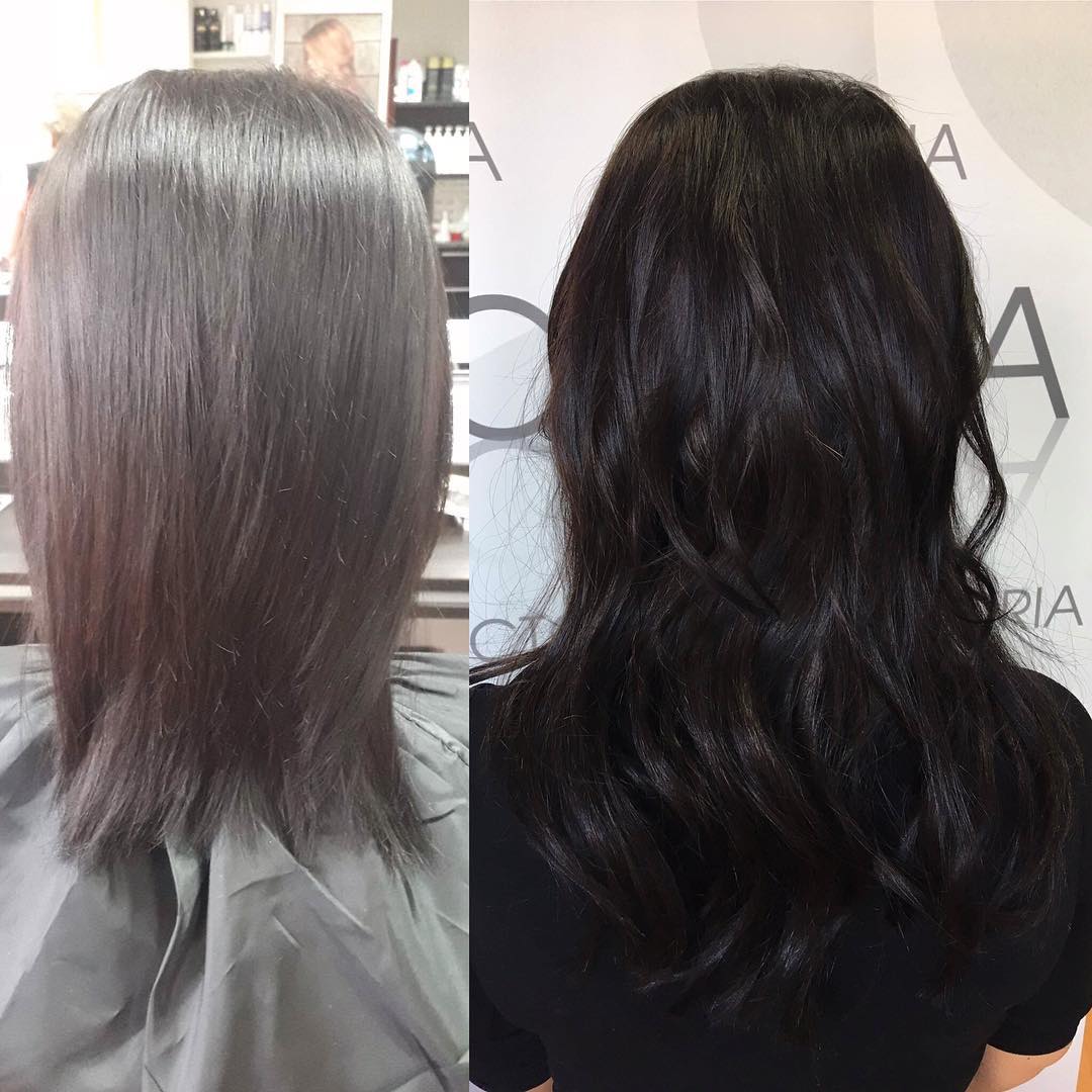 Before after hair extensions