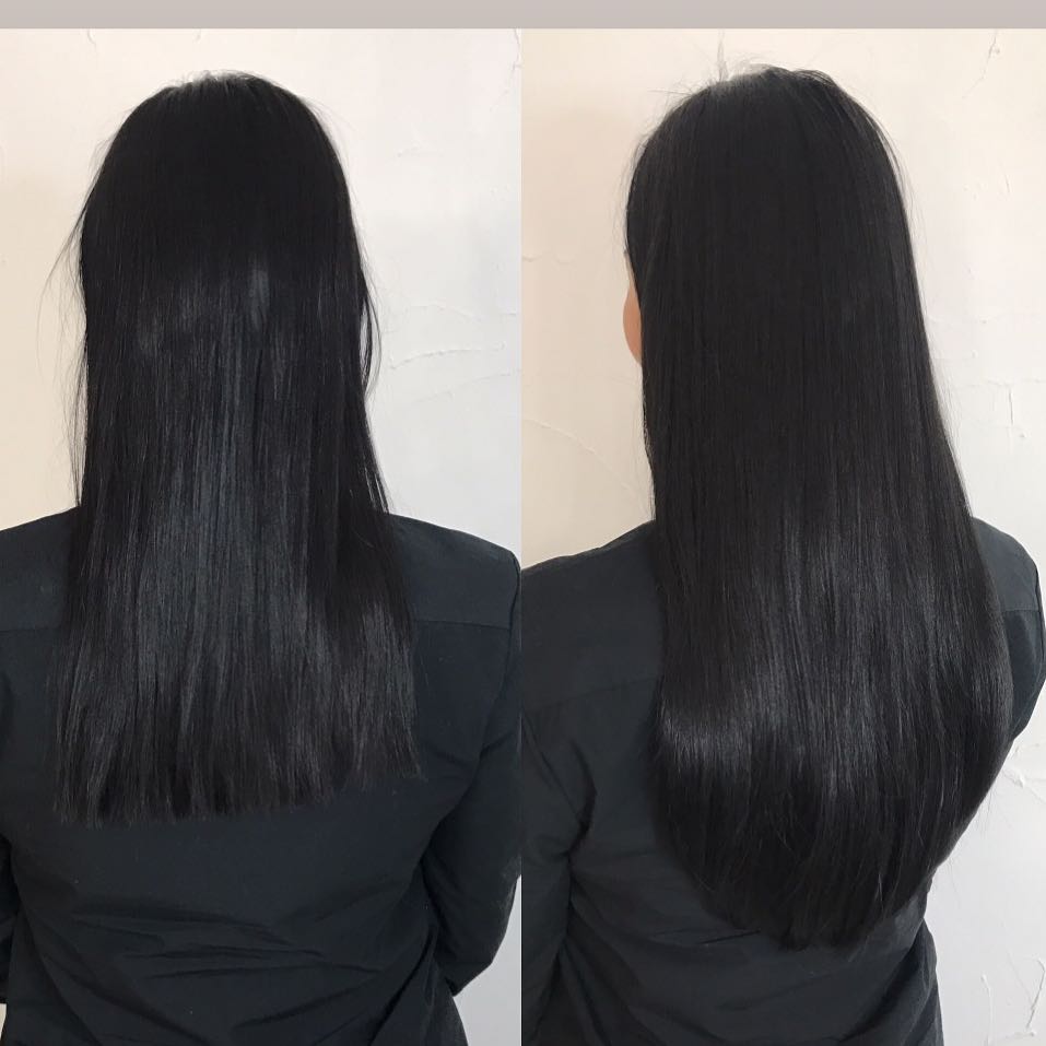 Before after hair extensions