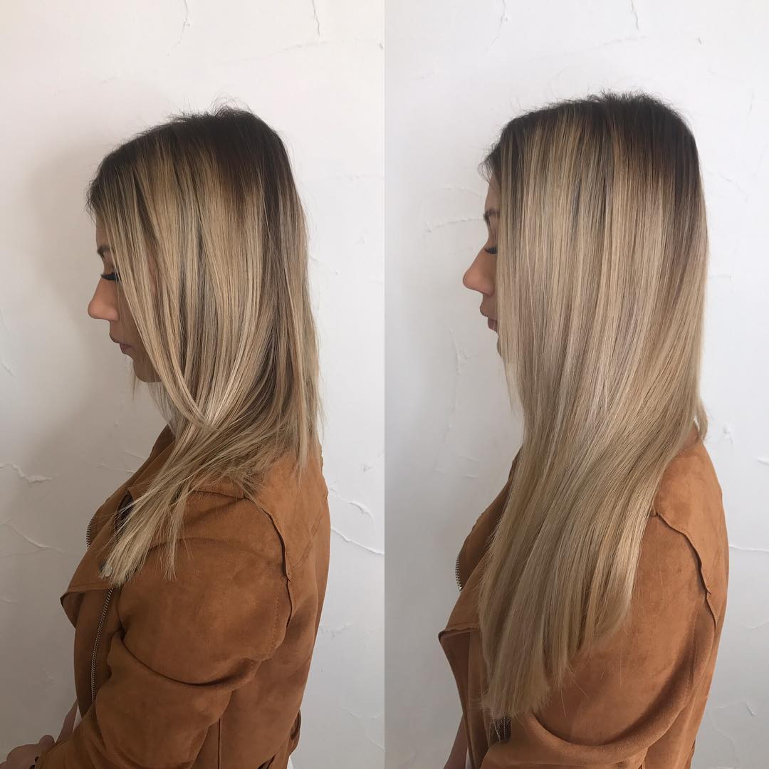 Before after hair extensions