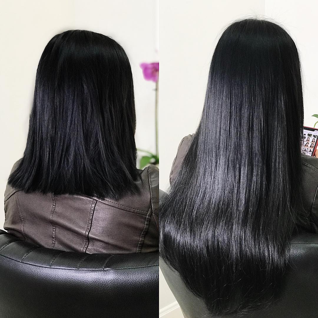 Before after hair extensions