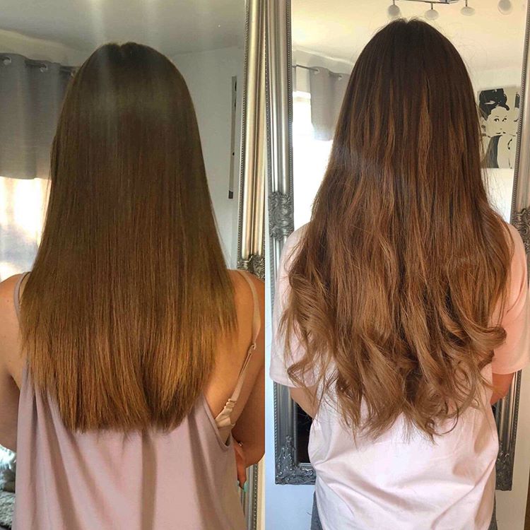 Before after hair extensions