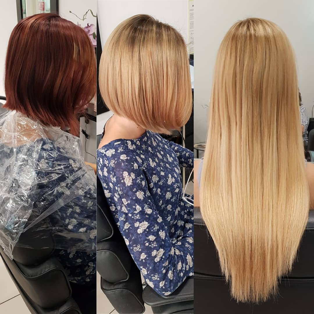 Before after hair extensions