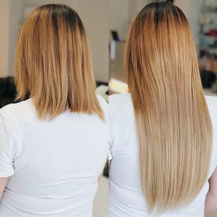 Before after hair extensions