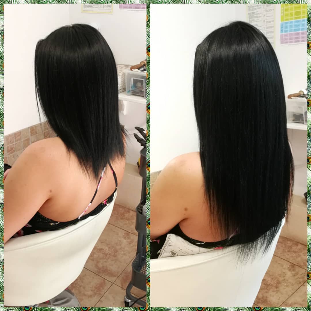 Before after hair extensions